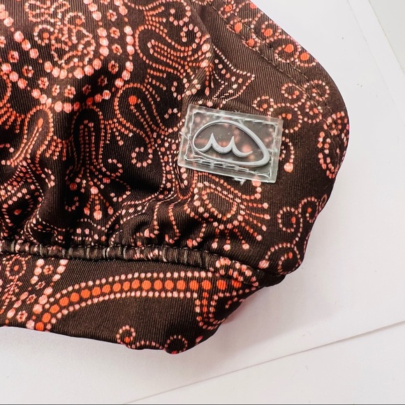 NWOT MELIKA Bikini Top Padded  Cross back Brown Pink Orange Size Small - Picture 5 of 6